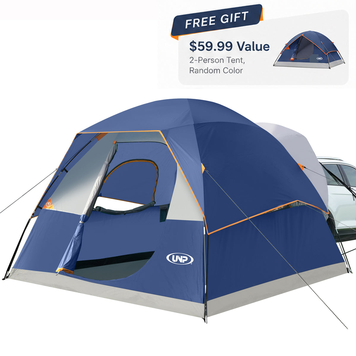 UNP 6-Person SUV Tent, 10×10 ft Waterproof Family Camping Tent,Easy Setup