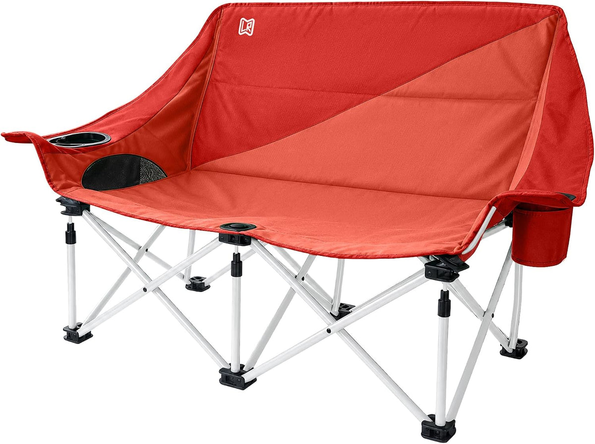 Double Camping Chair with Cup Holders & Side Pockets