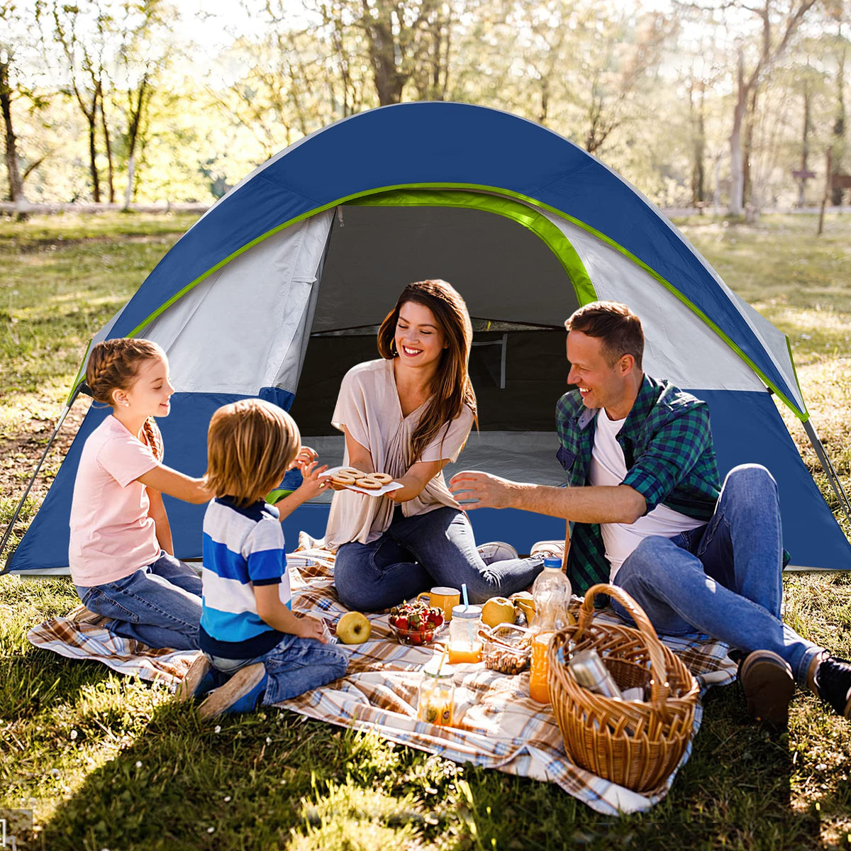 UNP 4 Person Tent, Waterproof Fast Setup Family Camping Tent