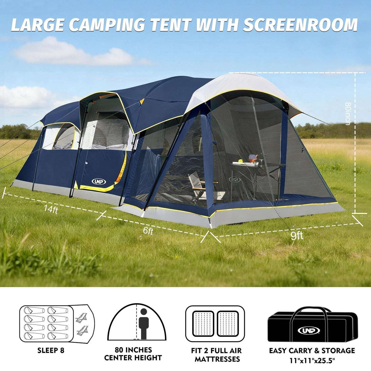 UNP 8 - Person XL Tunnel Expedition - by UNP OUTDOOR