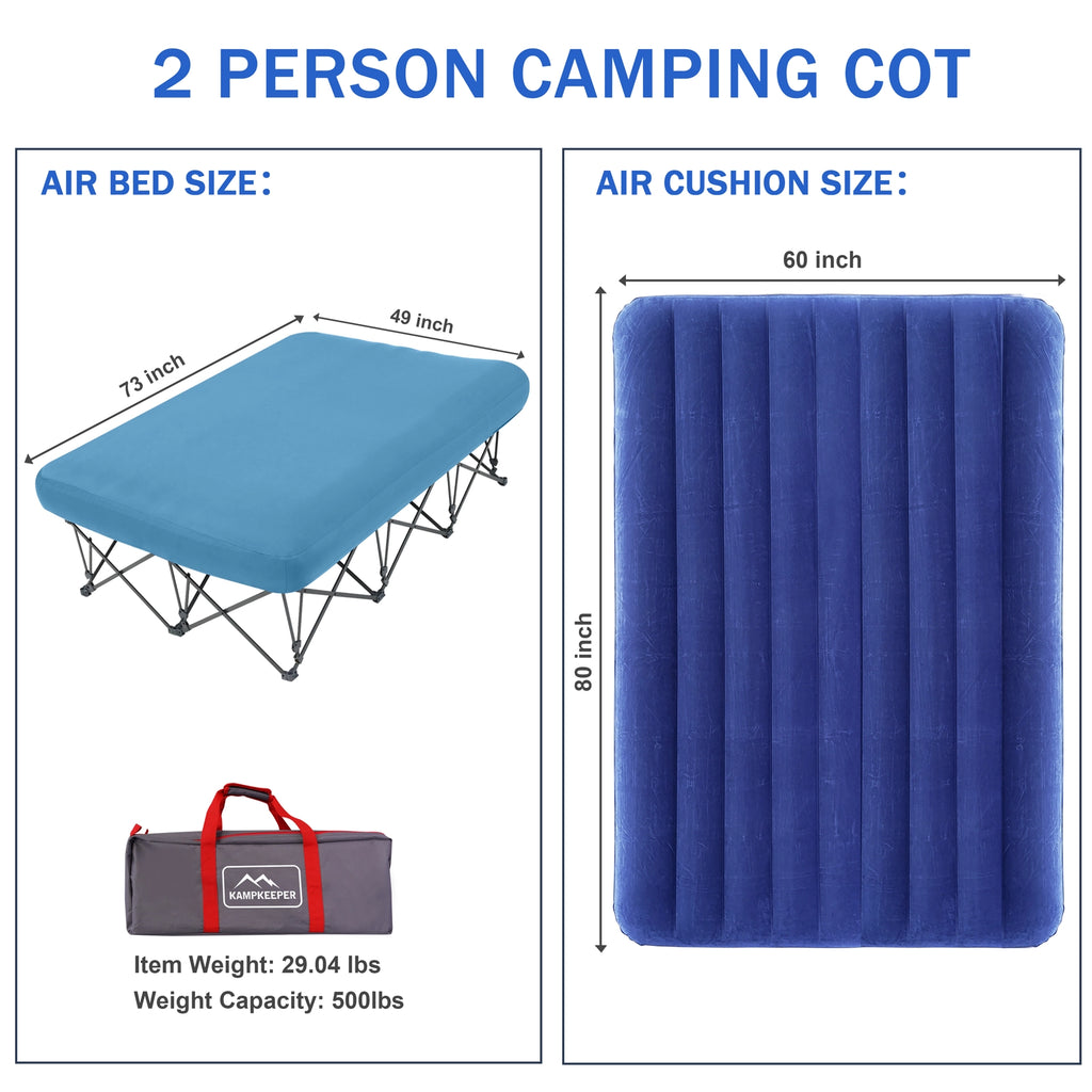 Camping Cot,Camping Cots for Adults,Folding Camping Cot with Inflatable Air Mattress and Carry Bag,for Outdoor Travel Camp Beach Vacation (not Included The Airpump)