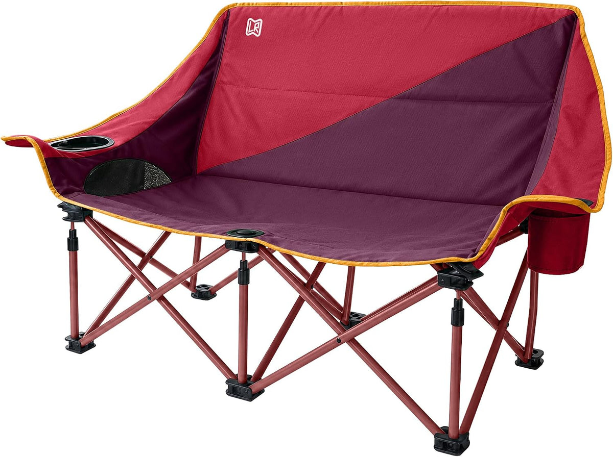 Double Camping Chair with Cup Holders & Side Pockets