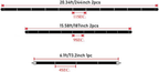 Dimensions diagram of UNP fiberglass tent poles replacement parts