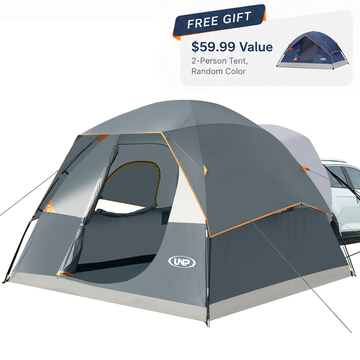 UNP 6-Person SUV Tent, 10×10 ft Waterproof Family Camping Tent,Easy Setup