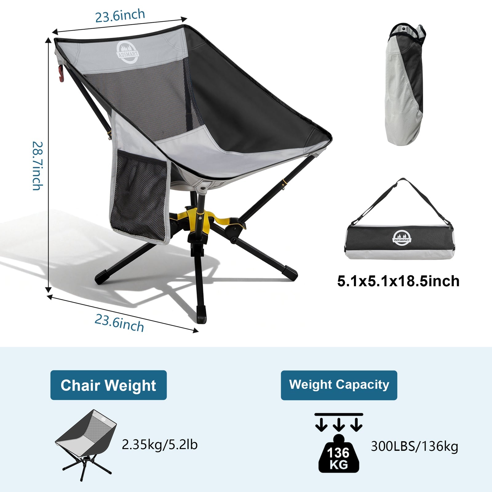 AD | Ergo - Comfort Portable Camping Chair - by UNP OUTDOOR-Scene View