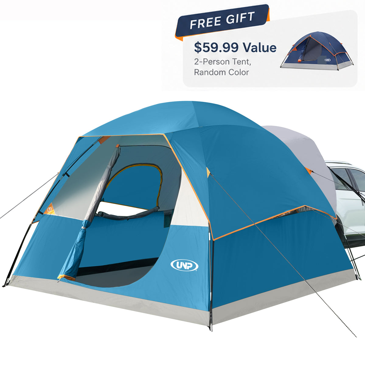 UNP 6-Person SUV Tent, 10×10 ft Waterproof Family Camping Tent,Easy Setup