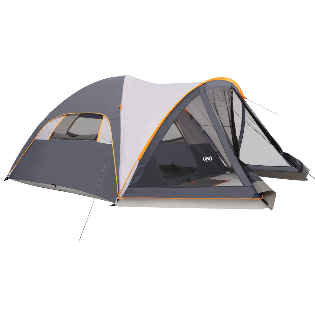 UNP 6-Person Family Dome Camping Tent with Screen Room & Porch