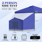 Side Tent 2 Person Camping Tent for 10' x 10' Pop Up Canopy