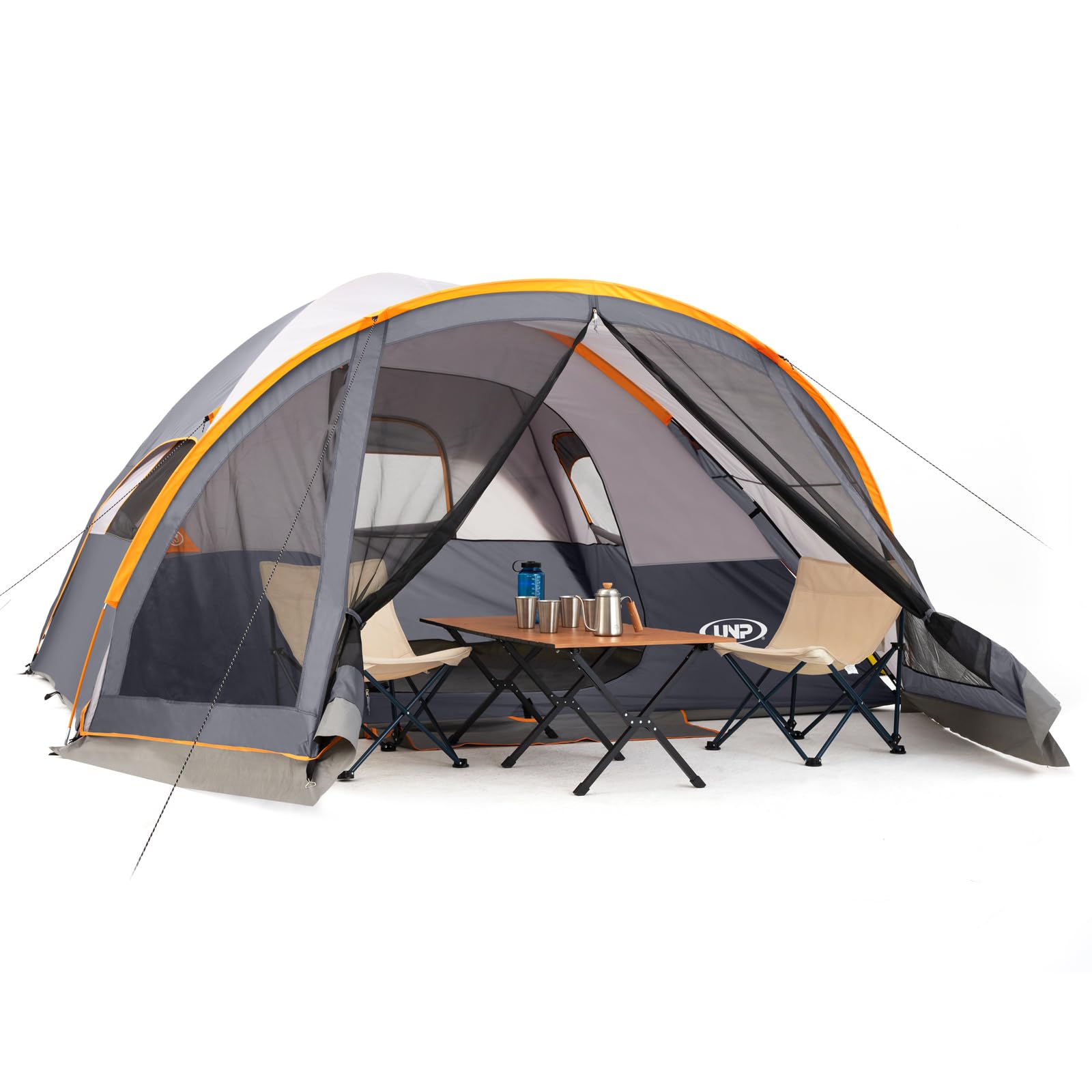 UNP 6-Person Family Dome Camping Tent with Screen Room & Porch
