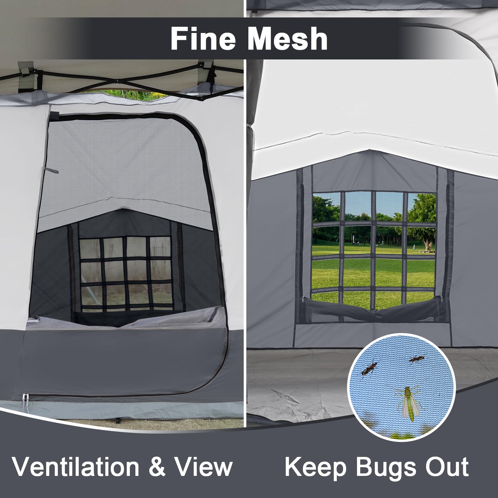 Side Tent for 10' x 10' Pop Up Canopy, 1-2 Person Camping Shelter Tent