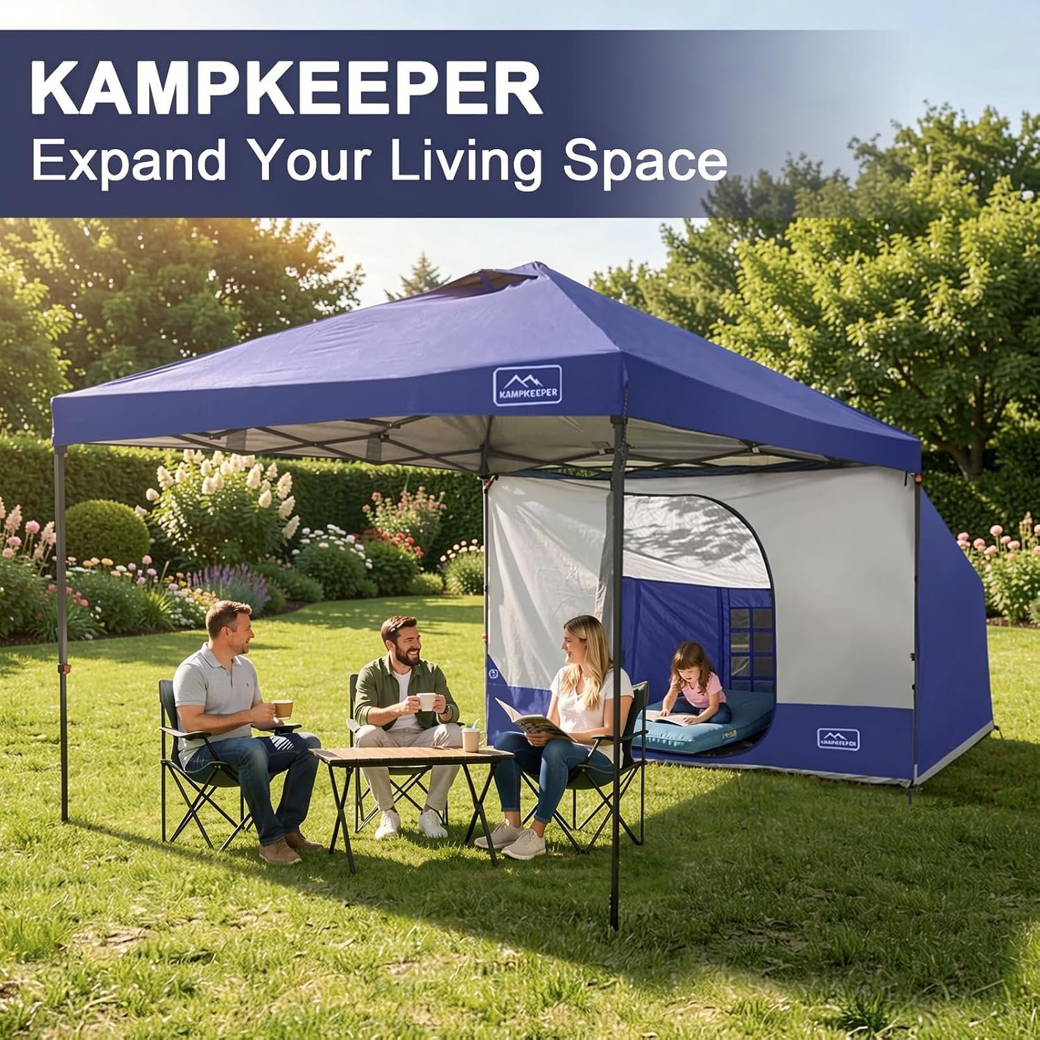 Side Tent 2 Person Camping Tent for 10' x 10' Pop Up Canopy