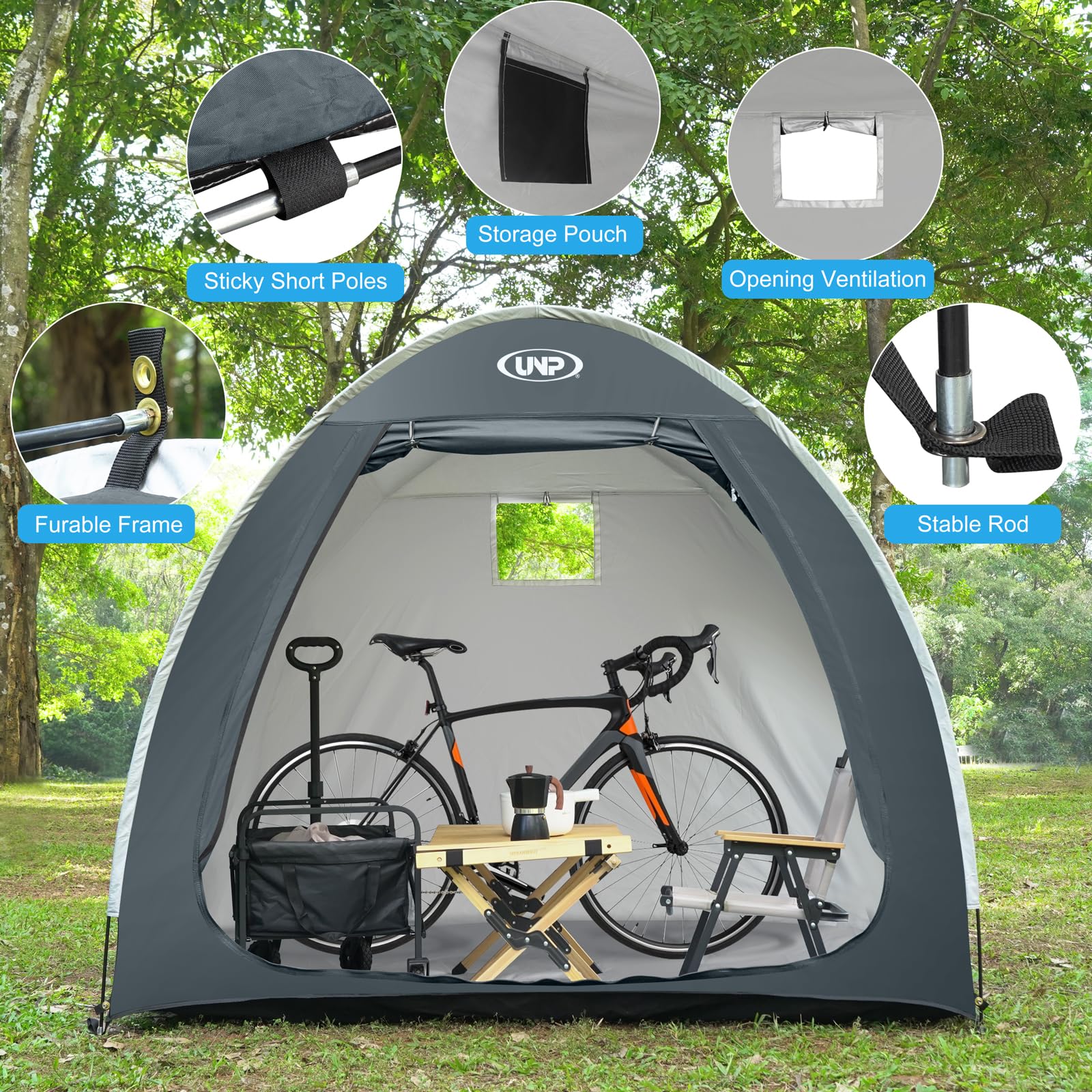 UNP Heavy-Duty Bike Cover - Waterproof Outdoor Shelter for 3-4 Bikes