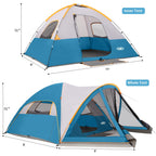 UNP 6-Person Family Dome Camping Tent with Screen Room & Porch