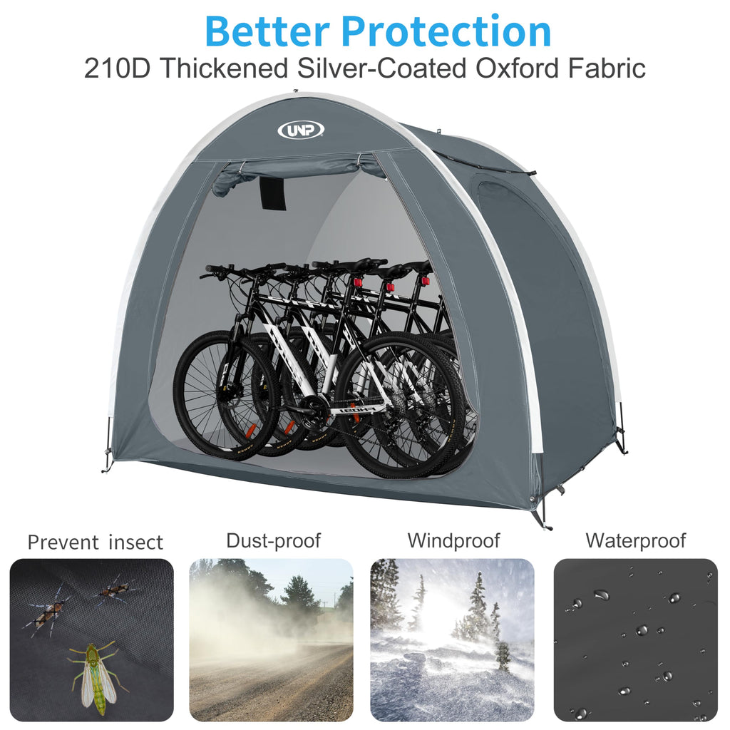 UNP Heavy-Duty Bike Cover - Waterproof Outdoor Shelter for 3-4 Bikes