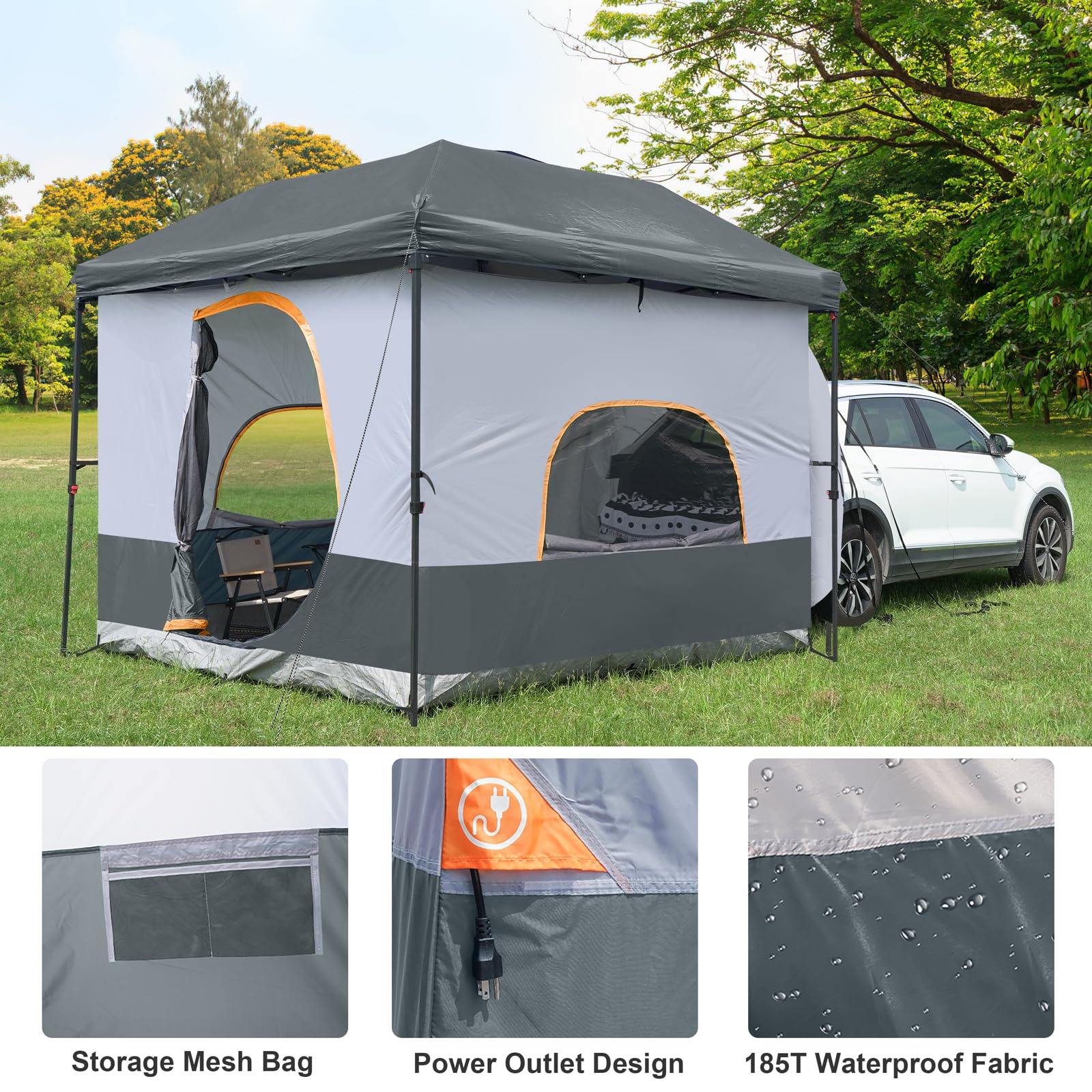 UNP Cube Tent for Camping, 10x10 Pop Up Canopy Attachment