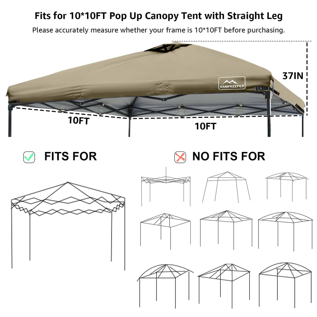 10x10 FT Replacement Canopy Top with Air Vent – UV & Waterproof