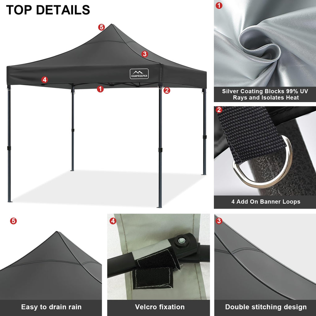 10x10 Canopy Replacement Top Cover for Peak Straight Leg Canopy Tent