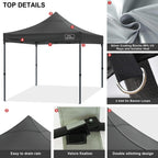 10x10 Canopy Replacement Top Cover for Peak Straight Leg Canopy Tent