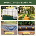 Hiker Garden 9-in-1 Metal Raised Garden Bed, 8' x 2' – Olive Green