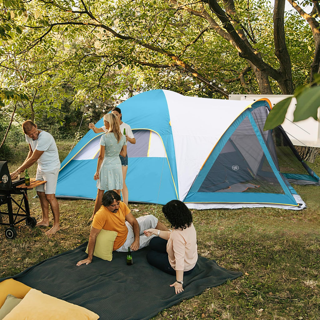 UNP 6-Person Family Dome Camping Tent with Screen Room & Porch