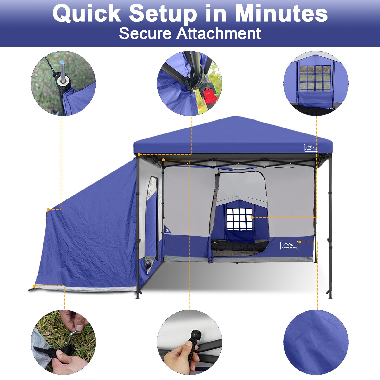 Side Tent 2 Person Camping Tent for 10' x 10' Pop Up Canopy