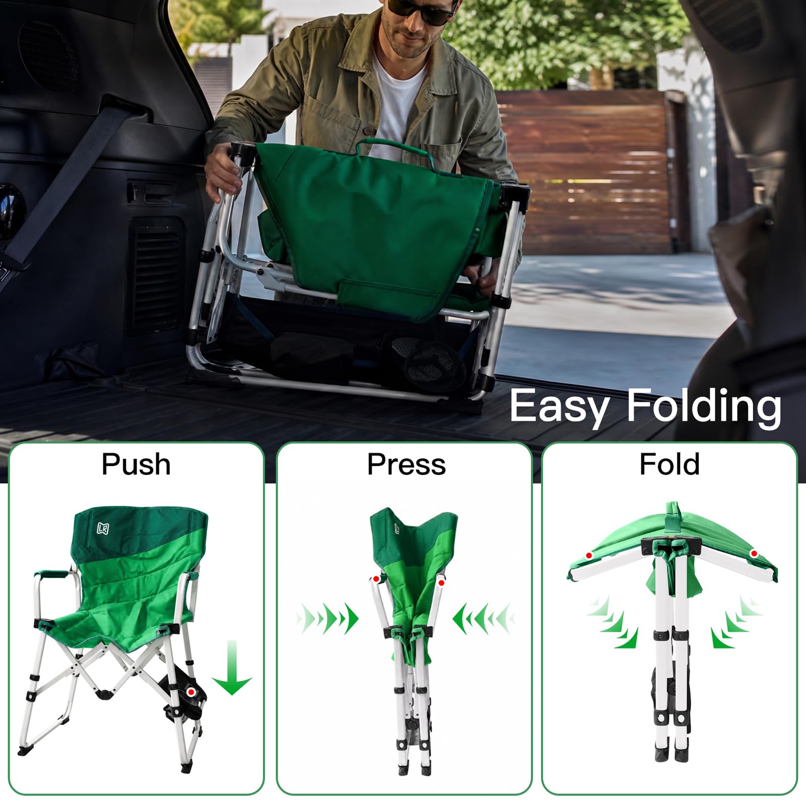 Portable Camping Director Chair with Cup Holder and Storage Pocket