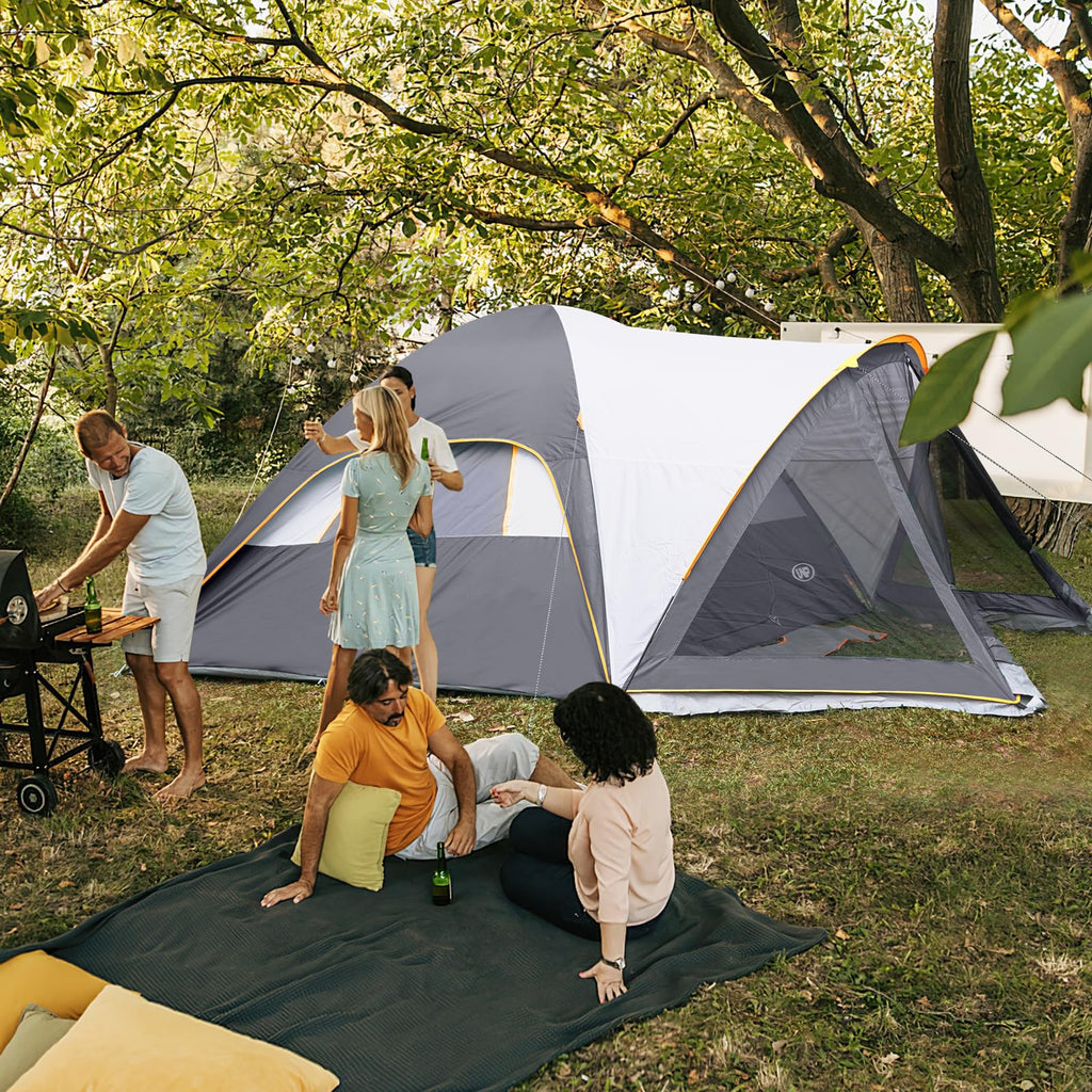UNP 6-Person Family Dome Camping Tent with Screen Room & Porch