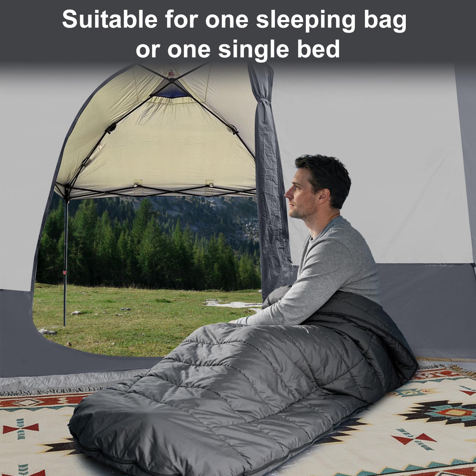 Side Tent for 10' x 10' Pop Up Canopy, 1-2 Person Camping Shelter Tent