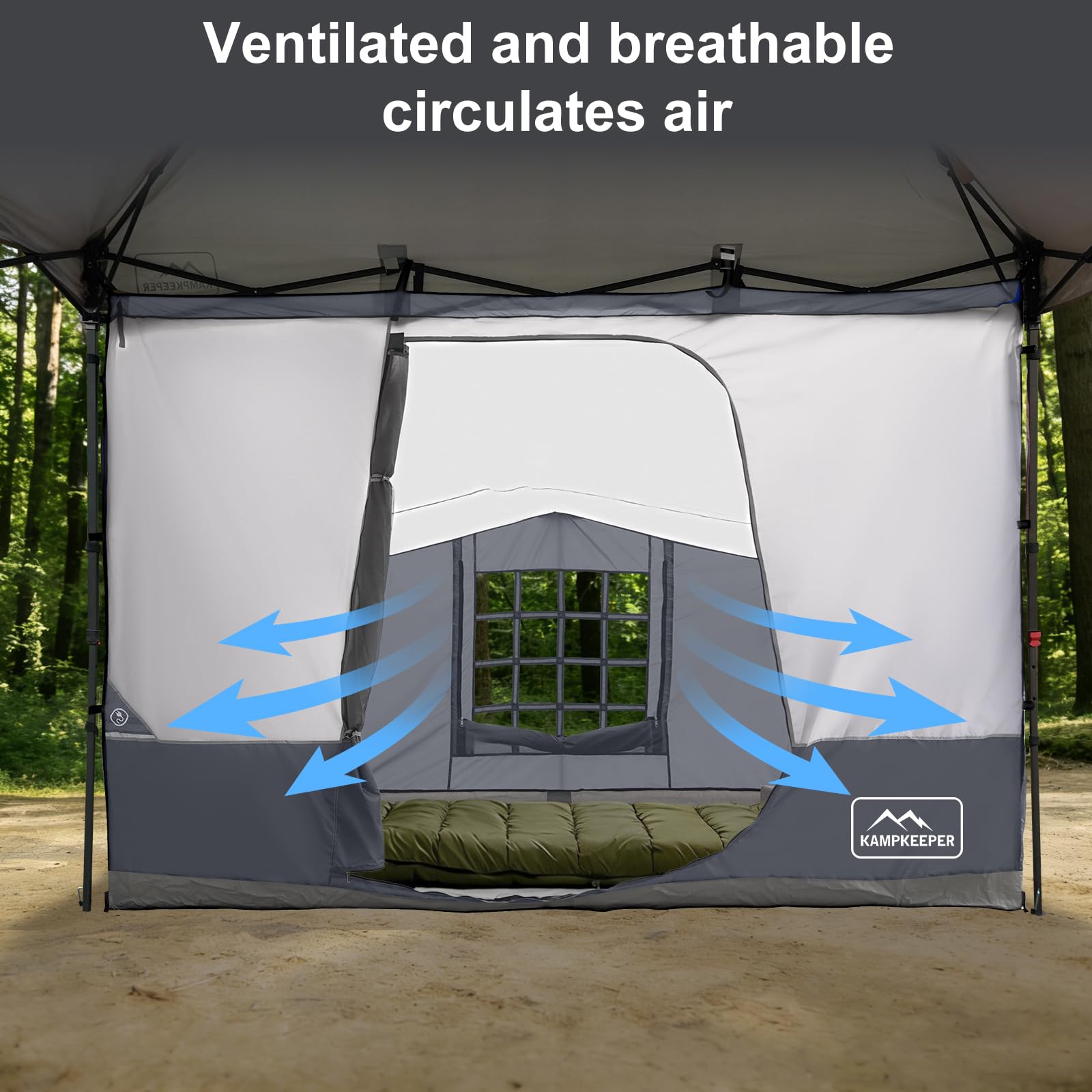 Side Tent for 10' x 10' Pop Up Canopy, 1-2 Person Camping Shelter Tent