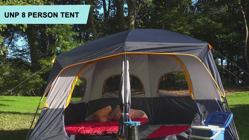 UNP 8-Person Family Tent - Large Waterproof Camping Shelter