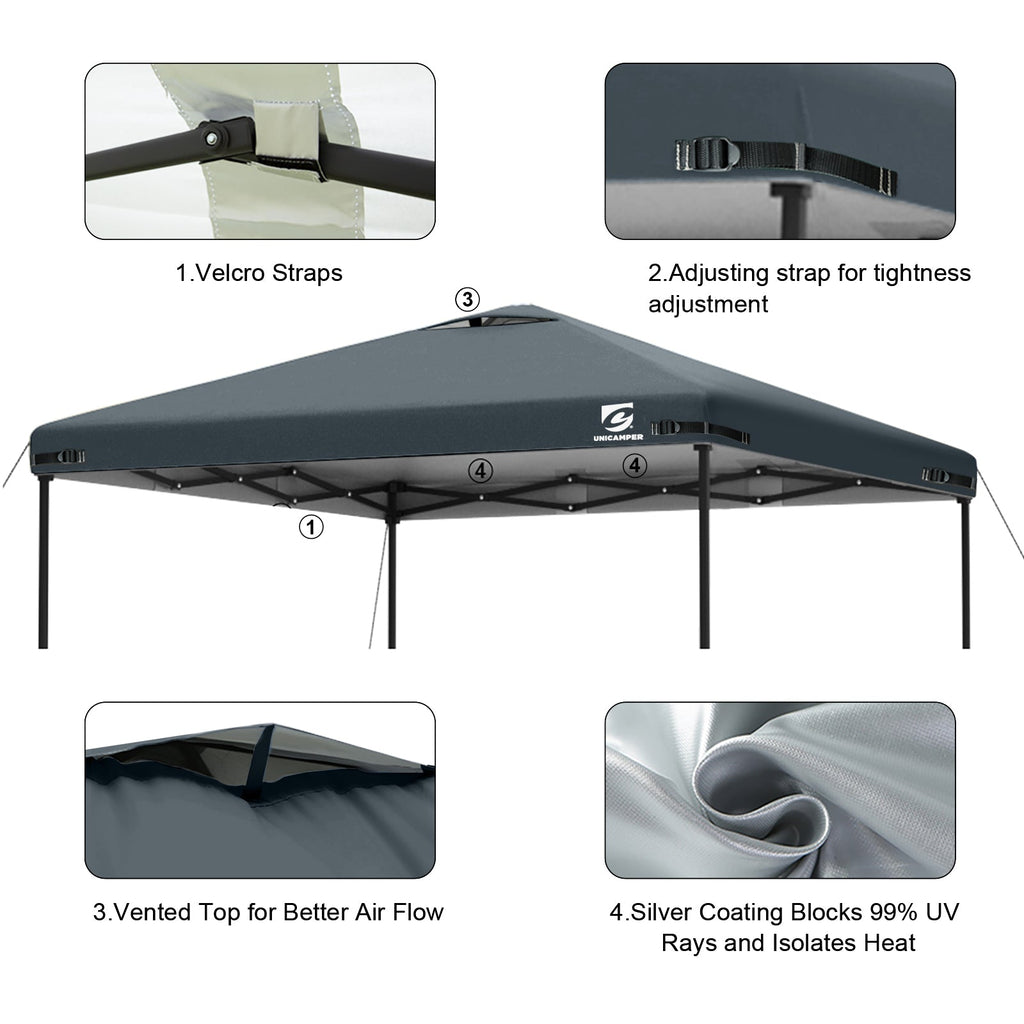 UNC 10x10 Pop Up Canopy - by UNP OUTDOOR-Detail View 