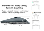 UNC 10x10 Pop Up Canopy - by UNP OUTDOOR-Dimension View