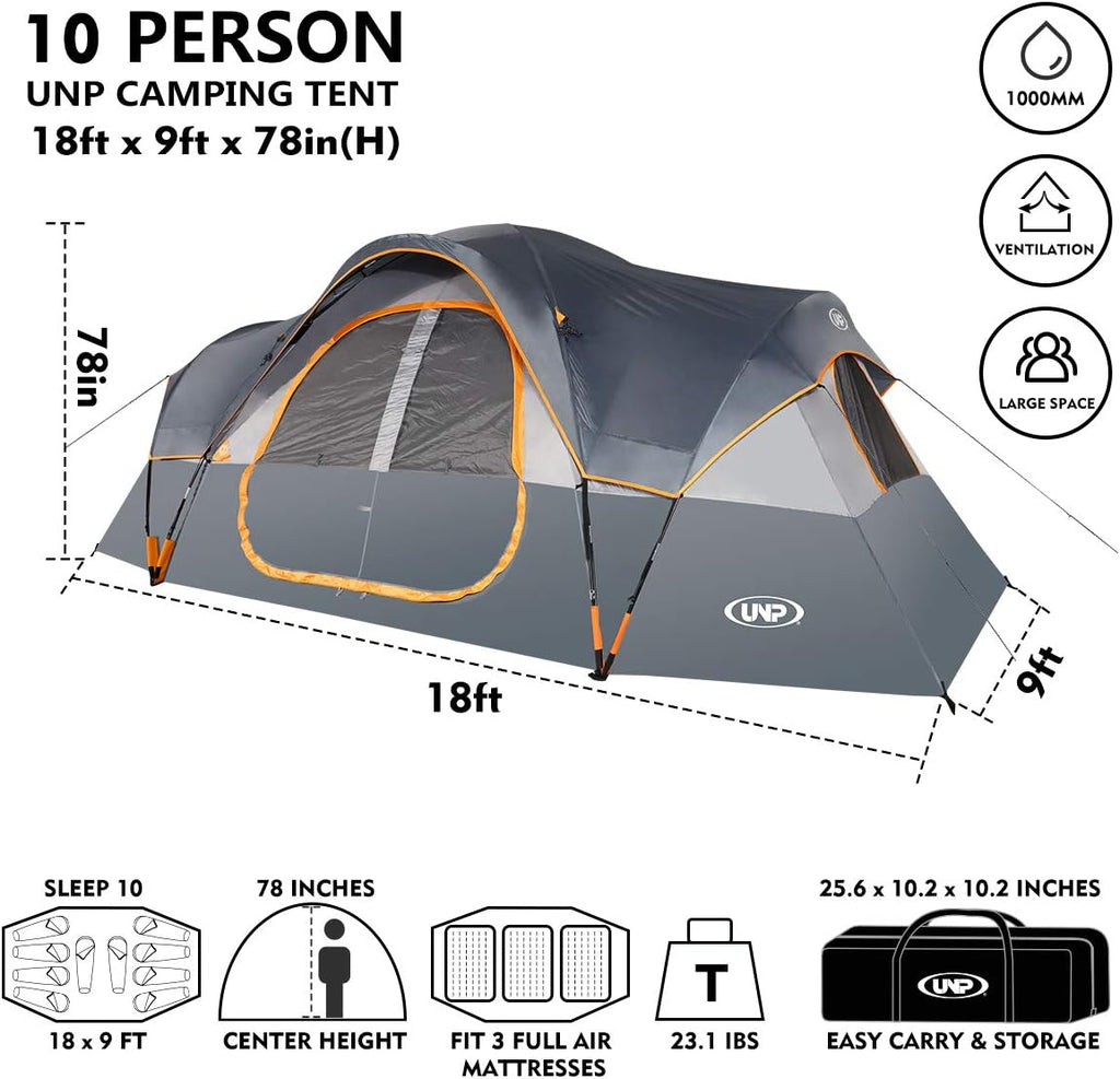 UNP 10 - Person Deluxe Family Retreat - by UNP OUTDOOR-Dimension View