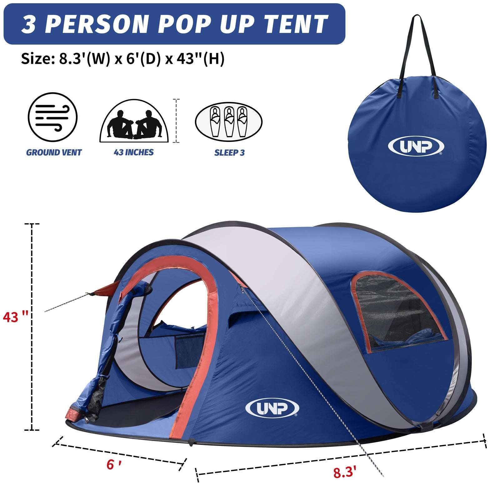 UNP 2 - Person 60s Instant Pitch - by UNP OUTDOOR
