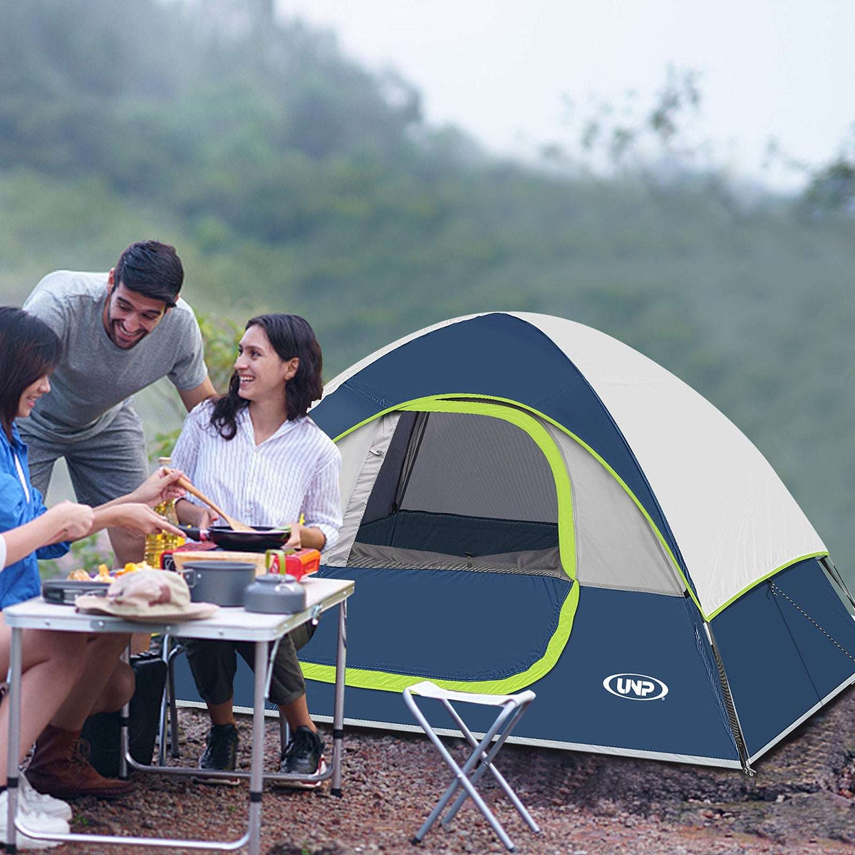UNP 2 Person Lightweight Camping Tent - Waterproof & Windproof Dome Tent - by UNP OUTDOOR
