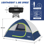UNP 2 Person Lightweight Tent - by UNP OUTDOOR-Dimension View