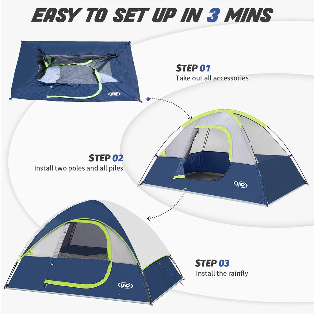 UNP 2 Person Lightweight Tent - by UNP OUTDOOR-Installation View