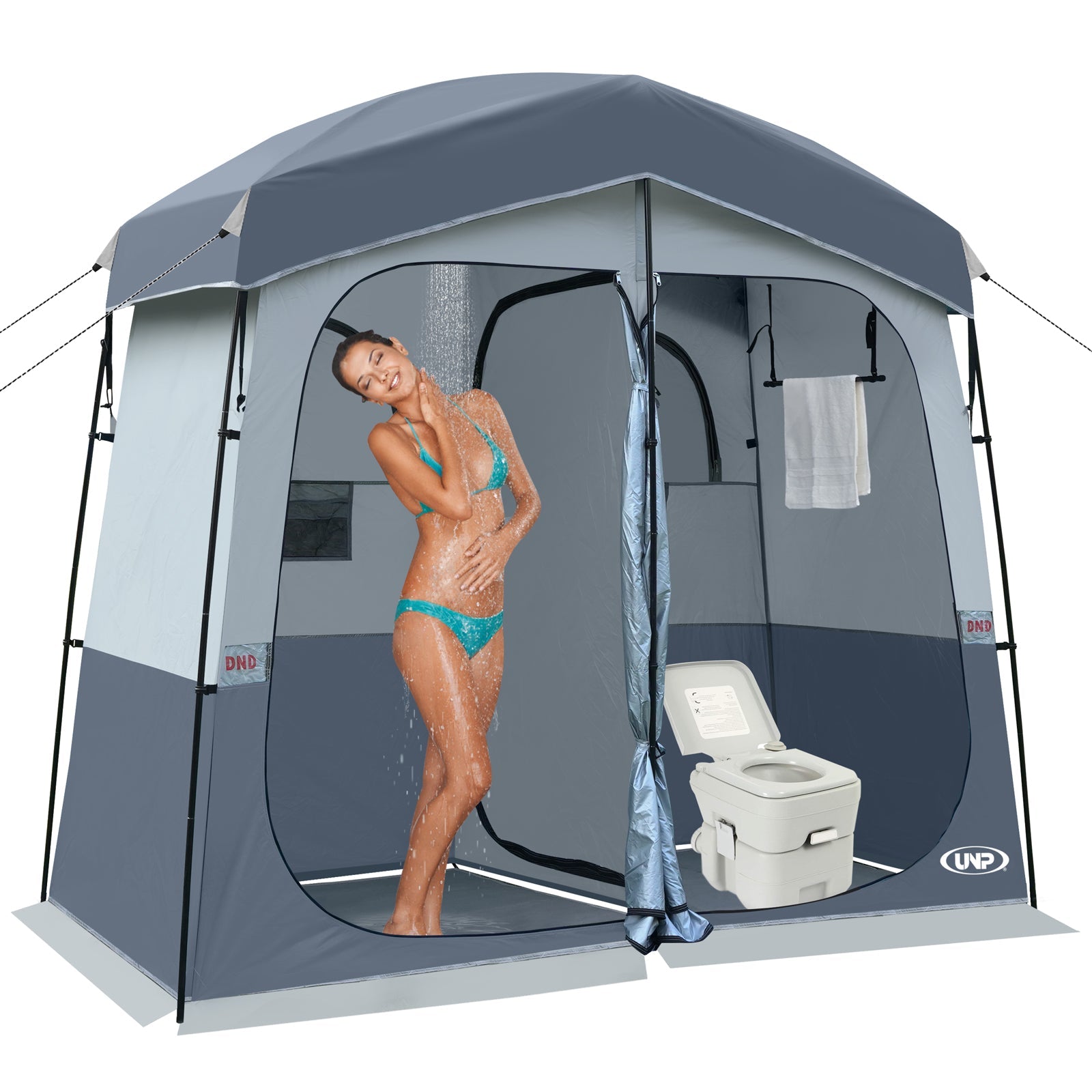 UNP 2 Person - Portable Privacy & Shower Shelter - by UNP OUTDOOR-Usage View
