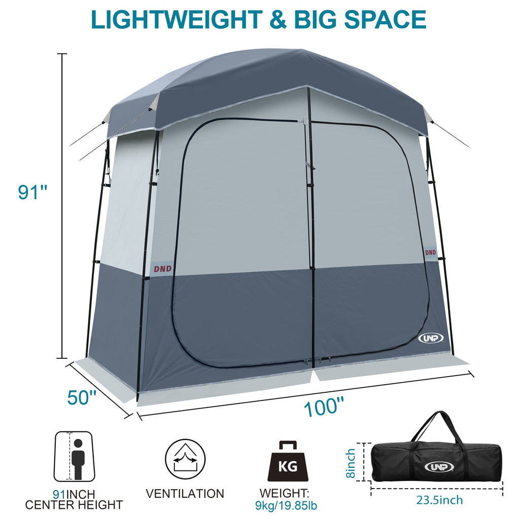 UNP 2 Person - Portable Privacy & Shower Shelter - by UNP OUTDOOR-Dimension View