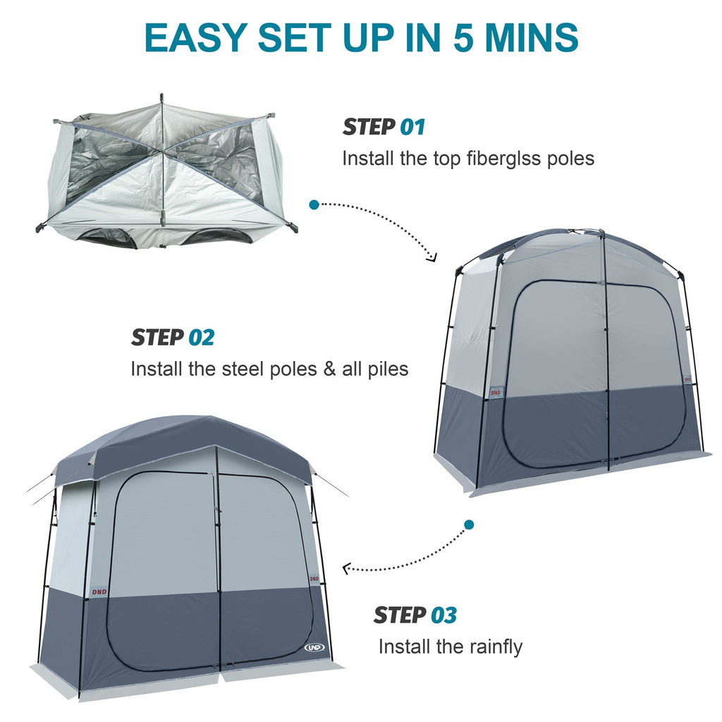 UNP 2 Person - Portable Privacy & Shower Shelter - by UNP OUTDOOR-Installation View
