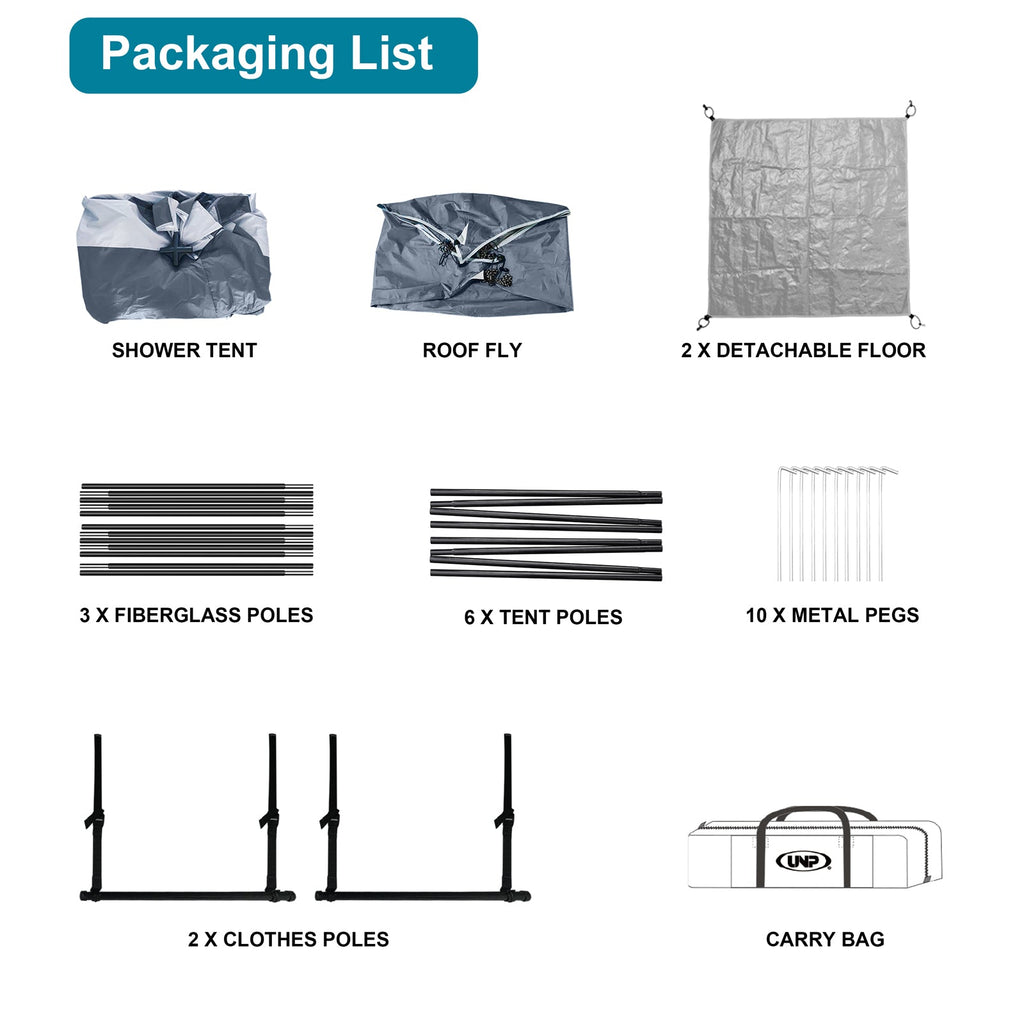 UNP 2 Person - Portable Privacy & Shower Shelter - by UNP OUTDOOR-Accessories View