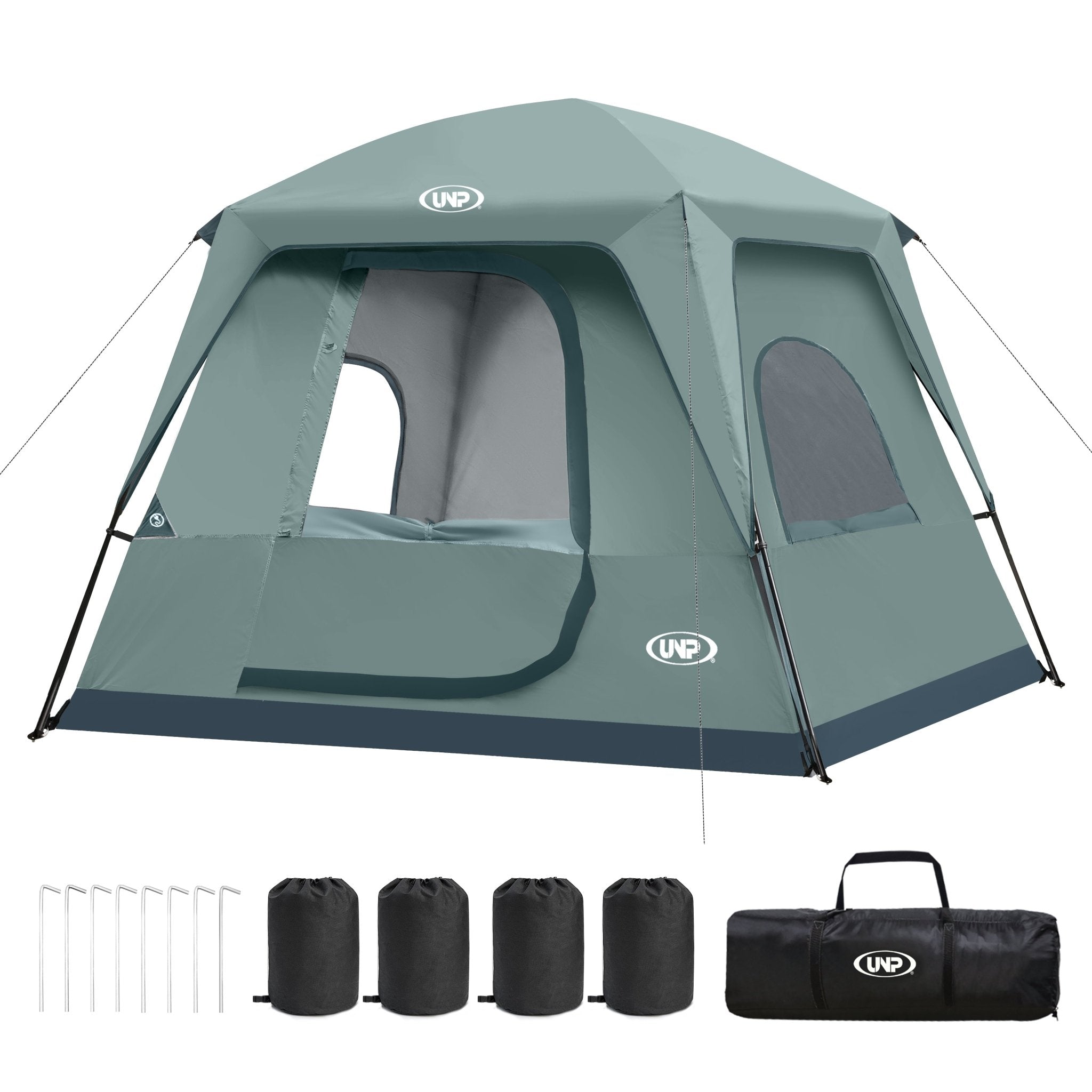 UNP 4 - Person Camping Tent - by UNP OUTDOOR-Green