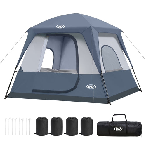UNP 4-Person Camping Tent - by UNP OUTDOOR-Gray