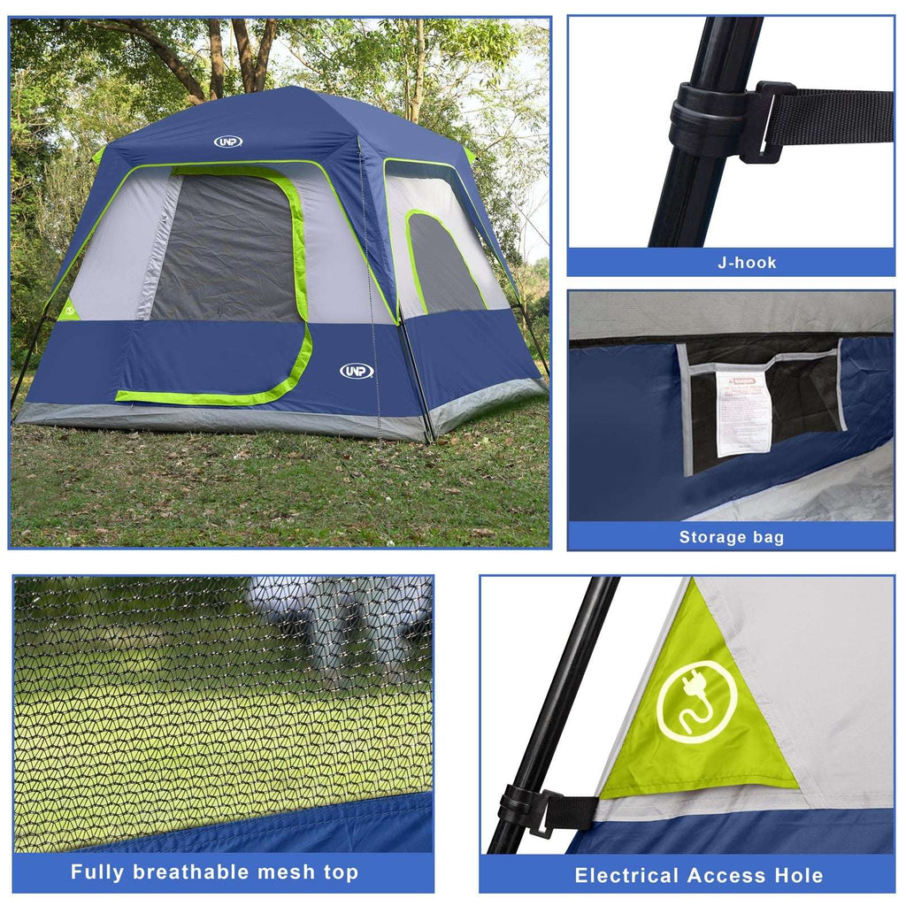 UNP 4 - Person Dome Tent - Waterproof Family Camping Shelter - by UNP OUTDOOR