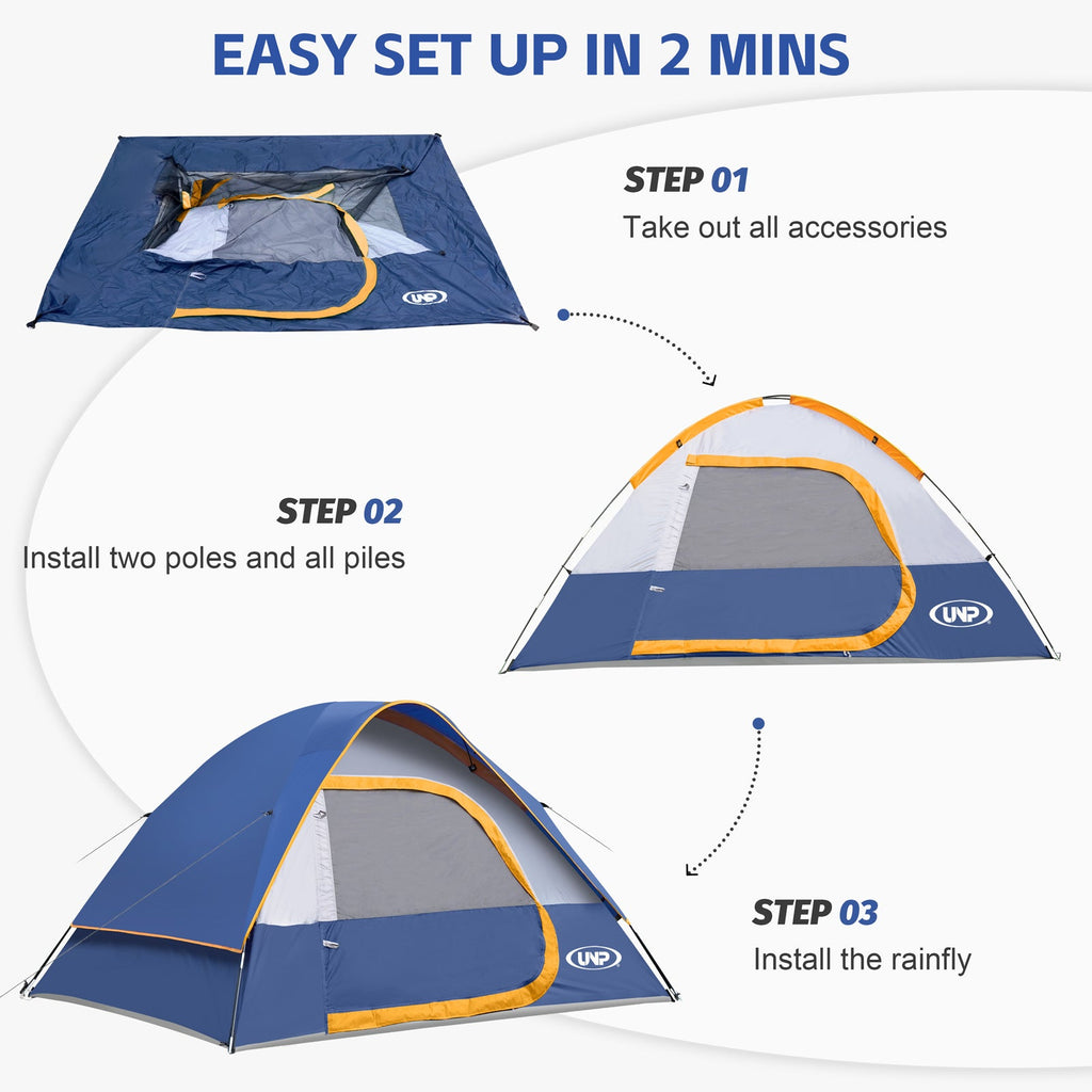 UNP 4 - Person Instant Family Tent with 60s Setup - by UNP OUTDOOR-Installation View