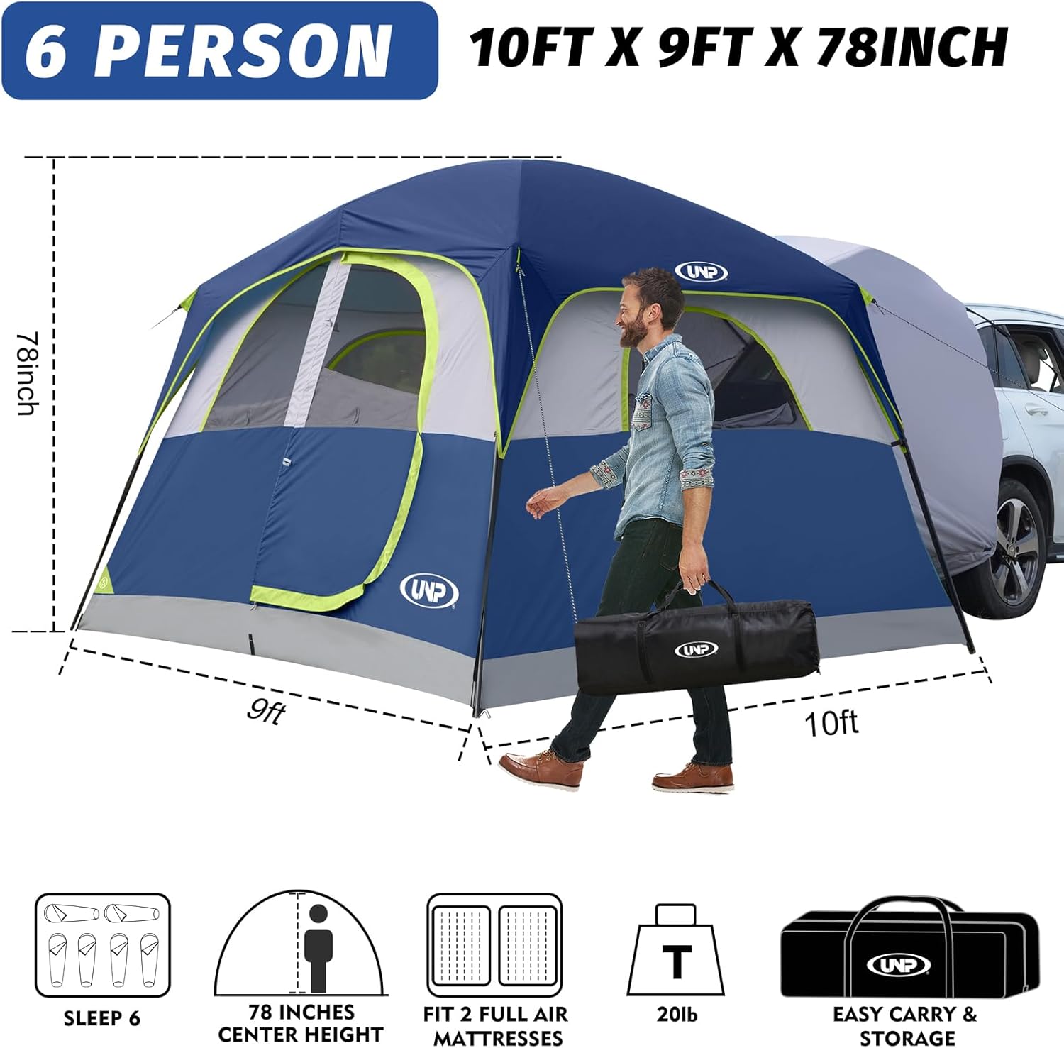 UNP 6 - Person Adventure Car - Annex - by UNP OUTDOOR-Dimension View
