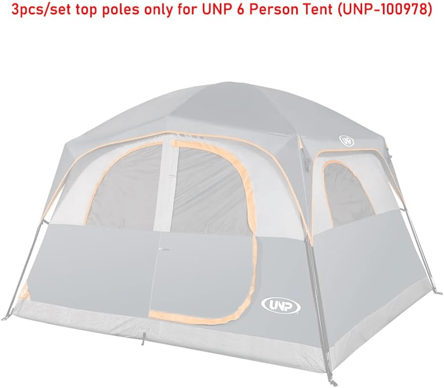UNP 6 - Person Camping Tent Replacement Top Poles Only for UNP 6 Person Cabin Tent (UNP - 100978) - by UNP OUTDOOR
