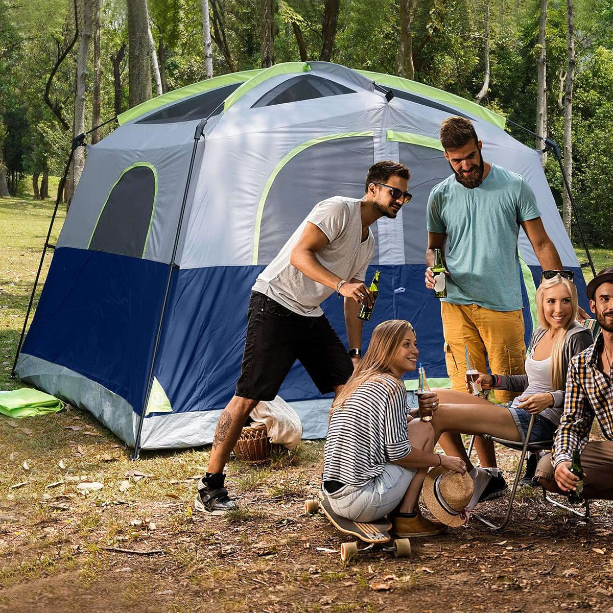 UNP 6 - Person Weather - Shield Cabin Camping Tent with Steel Poles - by UNP OUTDOOR
