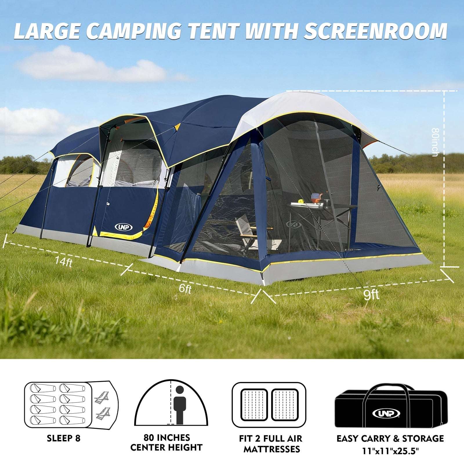 UNP 8 - Person XL Tunnel Expedition - by UNP OUTDOOR