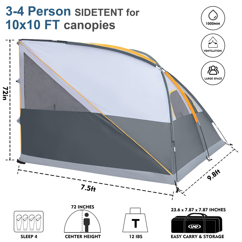 UNP Nomad Side - Awning Canopy - by UNP OUTDOOR-Dimension View 